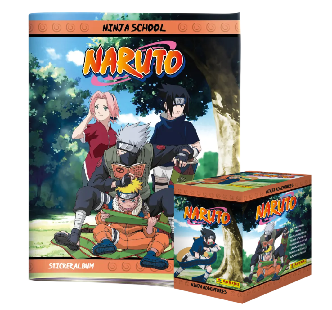 Álbum + Cajita X 50 Sobres de Stickers Naruto Classic