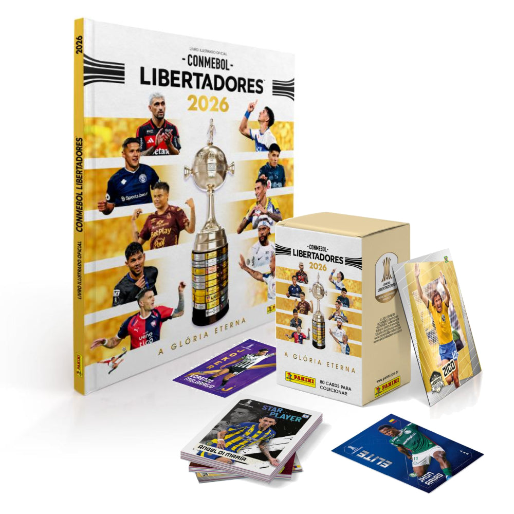 ALBUM TAPA DURA + CAJITA X 50 SOBRES CONMEBOL LIBERTADORES 2026