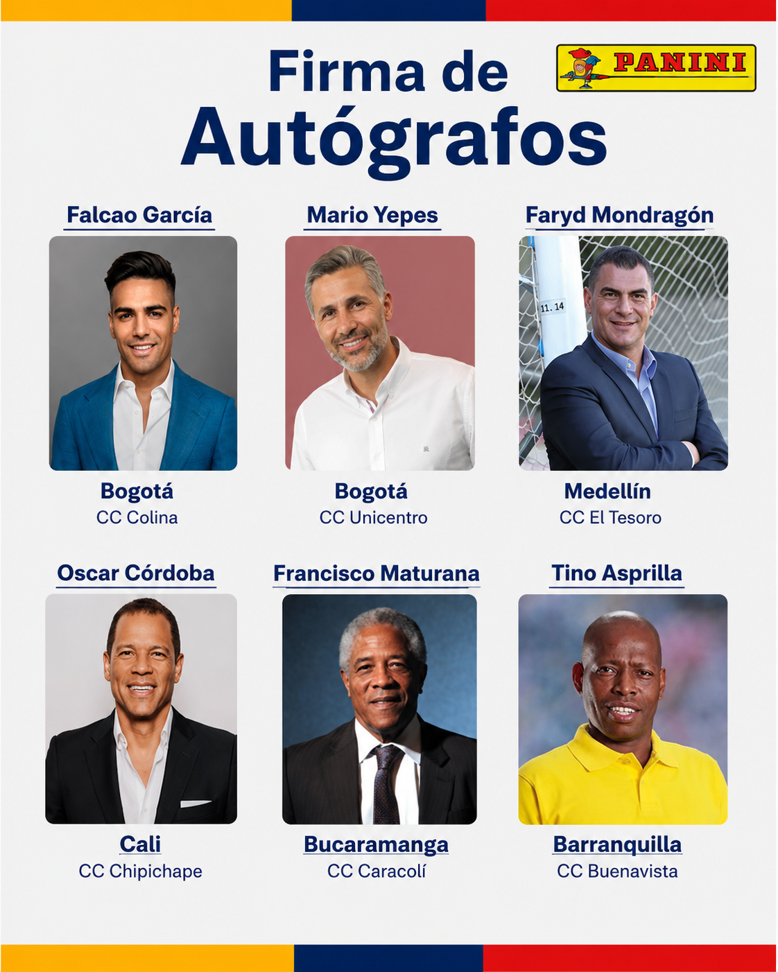 Leyendas invitadas a la firma de autógrafos Panini